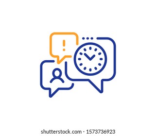 Clock sign. Time management line icon. Watch symbol. Colorful outline concept. Blue and orange thin line time management icon. Vector