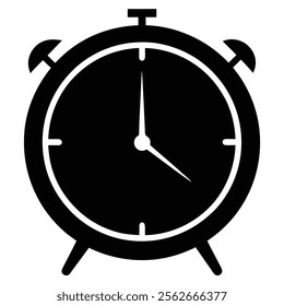 Clock Silhouette Line Art Illustration - Minimalist Icon and Logo Clipart