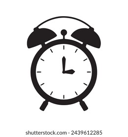 Clock silhouette. clock vector illustration. clock icon in trendy flat style isolated on white background.