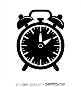 clock silhouette vector illustration on white background

