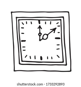 Clock. Simple design, no frills, make the watch elegant. Drawn in a modern doodle style.