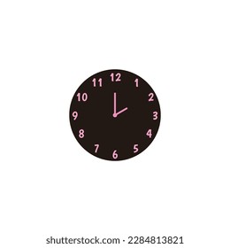 Clock, simple geometric symbol simple logo vector