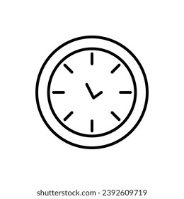 Clock Simple Minimalistic Outline Icon. Suitable for books, stores, shops. Editable stroke in minimalistic outline style. Symbol for design 