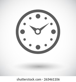 Clock. Single flat icon on white background. Vector illustration.