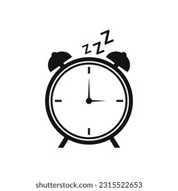 Clock Sleep Icon Logo Design Template