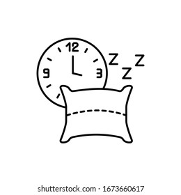 Clock, sleep, pillow icon. Simple line, outline vector elements of time management for ui and ux, website or mobile application