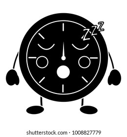 clock sleeping kawaii icon image 