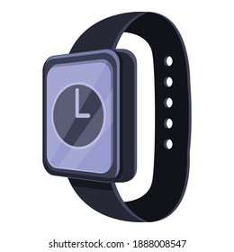 Icono de reloj inteligente. Caricatura del icono del vector reloj inteligente del reloj para el diseño web aislado en fondo blanco
