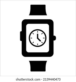 Clock smart watch icon. Wearable body . Digital portable device, smart watch vector Icon