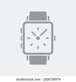 Clock or smartwatch - Flat and isolated vector illustration icon with minimal and modern design