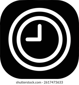 clock solid icon. Design is Suitable for Web Page, Mobile App, UI, UX and GUI design.