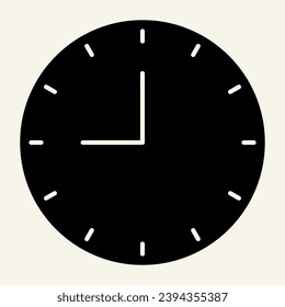 Clock solid icon. Time vector illustration isolated on white. Watch glyph style design, designed for web and app. Eps 10