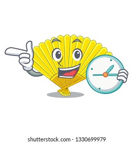 With clock souvenir folding fan in character shape