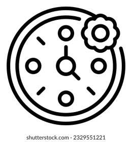 Clock spa icon outline vector. Exercise health. Leg hydro