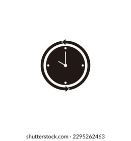 Reloj, velocidad, símbolo geométrico redondo simple vector