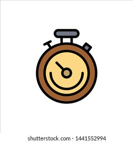 Clock, Sports, Stopwatch, Time  Flat Color Icon. Vector icon banner Template