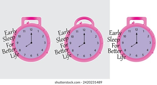 CLOCK STICKER, EARLY SLEEP FOR BETTER LIFE CLOCK, ADVICE VOICE, STICKER TIME