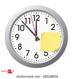 Clock with a sticky note