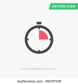 Clock stopwatch icon Vector illustration, flat clock arrows black silhouette stop watch sign speed, simple time icon with color element arrow vector watch image, quickly stopwatch