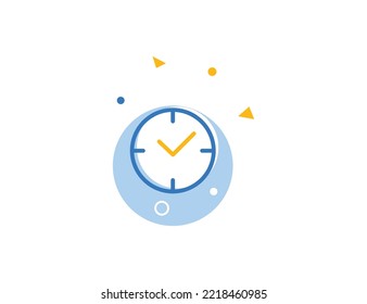 Clock Stroke Line Icon, Clock Vector Illustration