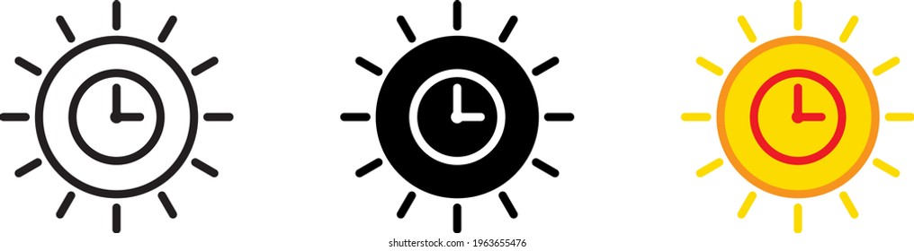 clock sun icon , vector illustration