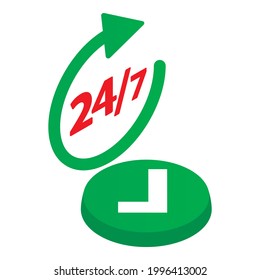 Clock support icon. Isometric illustration of clock support vector icon for web