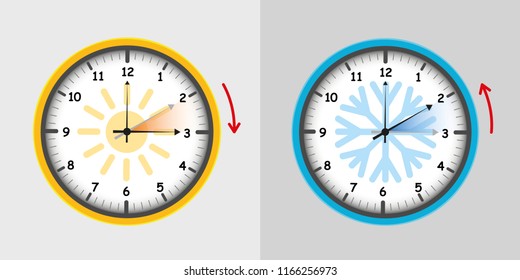 clock switch summer and winter vector illustration EPS10