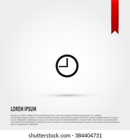 Clock symbol. Flat design style