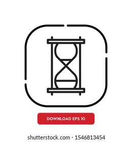 Clock symbol, hourglass outline vector icon