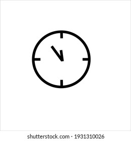 Clock Symbol Icon In Black And White Vector Shape