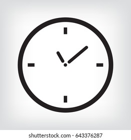 Clock symbol, clock icon of white outline for webpage