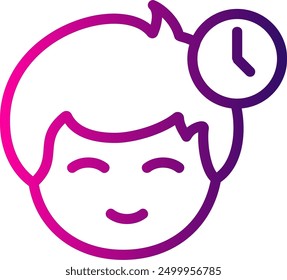 Clock symbol Line Gradient Vector Icon Design