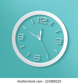Clock symbol on blue background,clean vector
