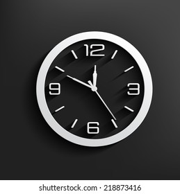 Clock symbol on dark background,clean vector