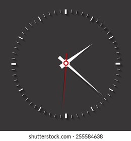 Clock symbol on dark background,clean vector