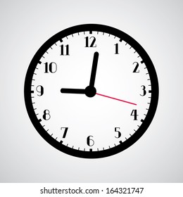 clock symbol on gray background 