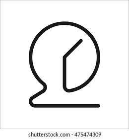 Clock symbol sign one line icon on background