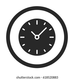 Clock symbol simple , silhouette icon on background