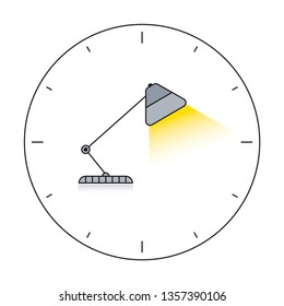 clock symbol with table lamp