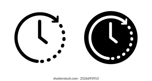 Ilustração do vetor do símbolo do relógio, ícone da contagem regressiva do relógio em estilo plano. Cronômetro de tempo no fundo isolado branco, conceito de negócio relógio, símbolo de contagem regressiva, sinal no sentido horário isolado