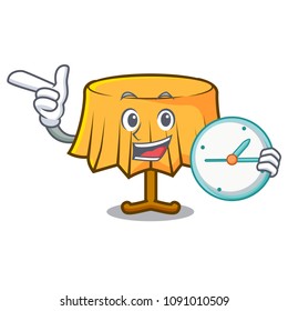 With clock table cloth character cartoon