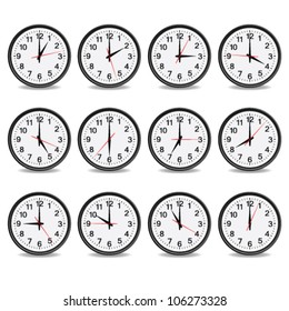 clock that show every hour vector illustration on white