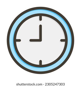 Clock Thick Line Filled Colors For Personal And Commercial Use.
