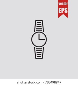Clock thin line icon in trendy isolated on grey background.Vector illustration.