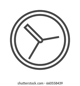 Clock Thin Line Vector Icon. Flat icon isolated on the white background. Editable EPS file. Vector illustration.