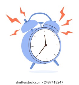 Clock and thunder bolt icons. Limited discount. alarm clock is ringing and notifying of limited time promotion banner with timer floating. Vector for online shopping