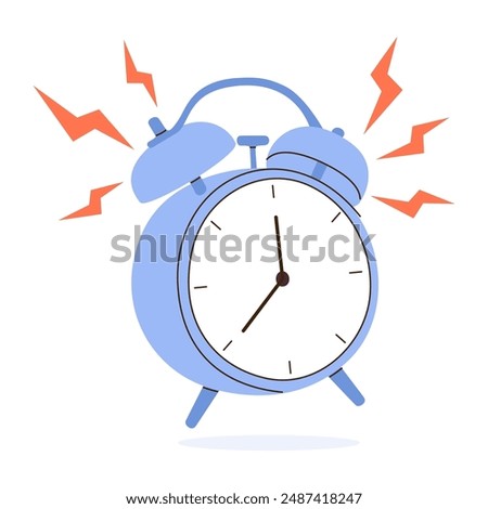 Clock and thunder bolt icons. Limited discount. alarm clock is ringing and notifying of limited time promotion banner with timer floating. Vector for online shopping