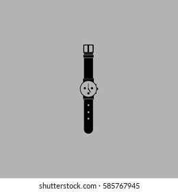 Clock  ticker vector icon. Isolated on gray background Wrist Watch