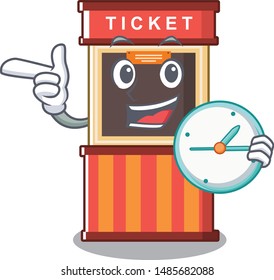 With clock ticket booth in the cartoon shape
