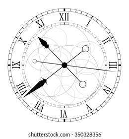 clock ticking black vector illustration